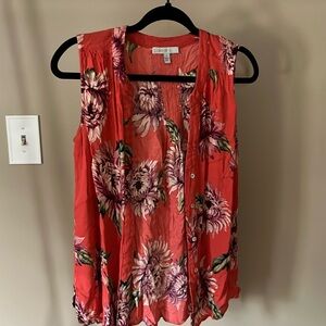 Pale Sky Button Up Blouse